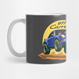 car 911 carrera offroad rally dakar blue Mug